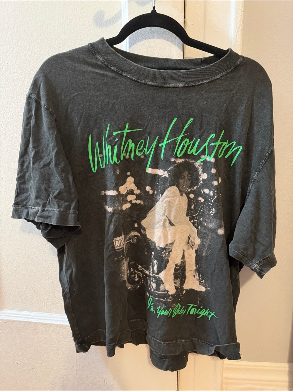 Graphic Tee - Black with Neon Green Print